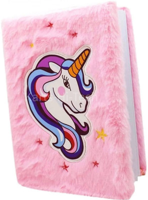 KartsHiTech Unicorn Cute Soft Fur Diary for girls | A5 Journal Ruled 180 Pages(Multicolor)