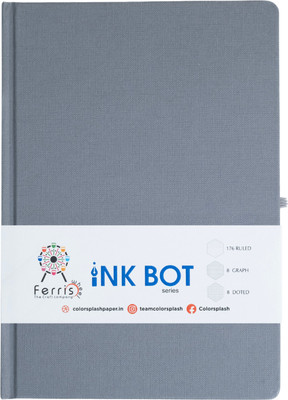 ColorSplash Inkbot Notebook A5 Diary Rulled 192 Pages(Grey)