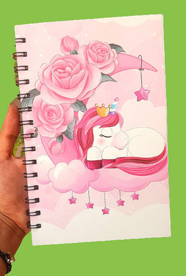 NAVDEEP COLLECTION Unicorn Diary A5 Diary 120 100 Pages(Pink)