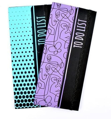 Memorys Softbound Planner To Do List (8 x 3.5 inches) Regular Organizer Ruled 100 Pages(Blue Dot & Purple Abstract, Pack of 2)