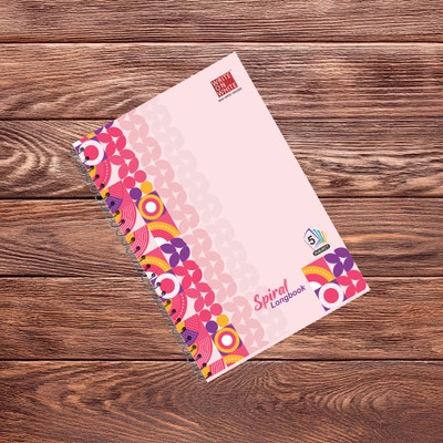 WRITE ON WHITE PREMIUM COLLECTION 5 SUBJECT SPIRAL A4 Notebook RULLED 400 Pages(Pink)
