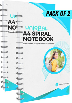 UNIQPAL SPIRAL Notebook A4 Notebook UNRULED/PLAIN 200 Pages(Multicolor, Pack of 2)