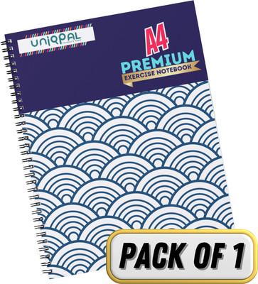UNIQPAL Spiral-Bound Ruled Notebook (200 PAGES X 1 NOTEBOOK) A4 Notebook Unruled 200 Pages(White)