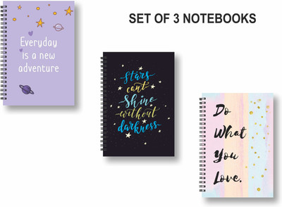 ROT RIX combo of 3 Notebooks A5 Diary Ruled 144 Pages(Multicolor, Pack of 3)