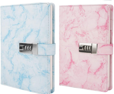 SKYBUCKET TO DO LIST Regular Diary RULED 200 Pages(PINK+BLUE, Pack of 2)