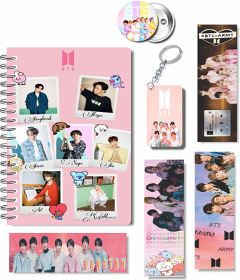 craft maniacs NEWEST 2023 BTS DIARY + 3 FREEBIE COLLECTION A5 Notebook RULED 160 Pages(Multicolor)