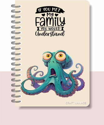 craft maniacs CUTE PUN 2025 NOTEBOOKS A5 Notebook RULED 120 Pages(Multicolor)