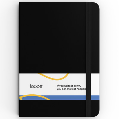 Loope Notebook A5 Notebook Ruled 192 Pages(Black)