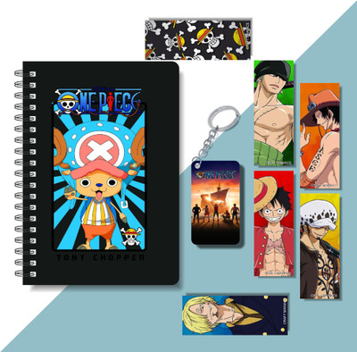 craft maniacs 2024 ONE PIECE DIARY & 6 FREEBIE BOOKMARKS & ONE KEYCHAIN A5 Notebook RULED 160 Pages(Multicolor)