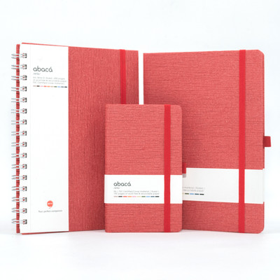 comma Abaca A5 HB, A5 WB & A6 Pocket Size Combo Assorted Notebook Ruled 192 Pages(Red, Pack of 3)
