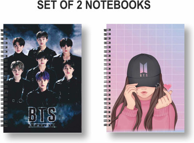 Papco BTS PACK OF 2 NOTEBOOKS A5 Diary Ruled 144 Pages(Multicolor, Pack of 2)