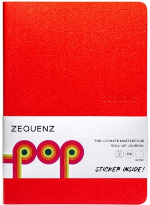 Zequenz POP Poppy Red B6 Size Ruled 120 Pages 80gsm Light Weight 360 Degree Openable B6 Notebook Ruled 120 Pages(Red)