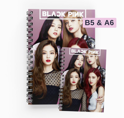 RJPRINTS BlackPinl B5 Notebook Unruled 160 Pages(Pink)