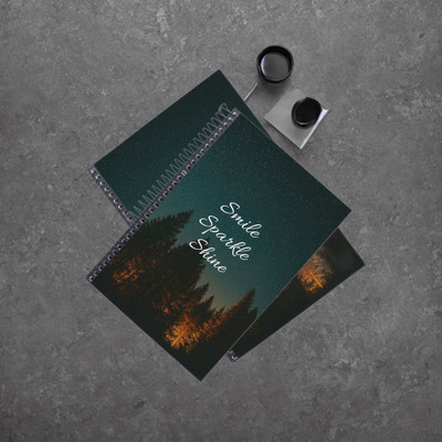 KG Starry Night Forest Notebook Dairy A5 Diary Unruled 144 Pages(Green)