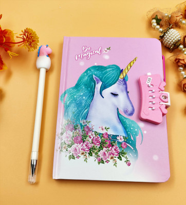Paper Bear Unicorn A4 Diary ruled 70 Pages(Pink)