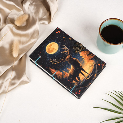 JUNZIO Handmade Diary A5 Diary Unruled 200 Pages(Black)