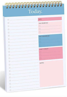 Komash List-Undated Planner Today List Notepad A5 Note Pad Ruled 60 Pages(Multicolor)