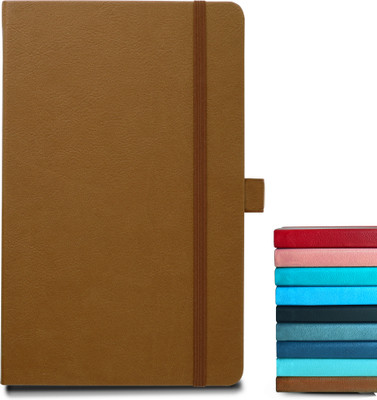 Doodle Pro Series Executive PU Leather Hardbound Diary With Pen Loop for Men & Women | A5 Organizer Ruled 160 Pages(Brown)