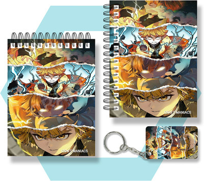 craft maniacs DEMON SLAYER A6 Notebook Unruled 120 Pages(Multicolor, Pack of 2)