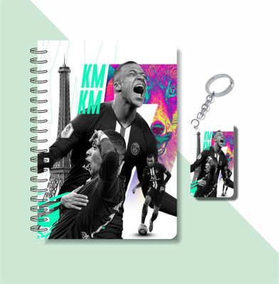 craft maniacs 2023 MBAPPE DIARY + KEYCHAIN A5 Diary RULED 160 Pages(Multicolor)