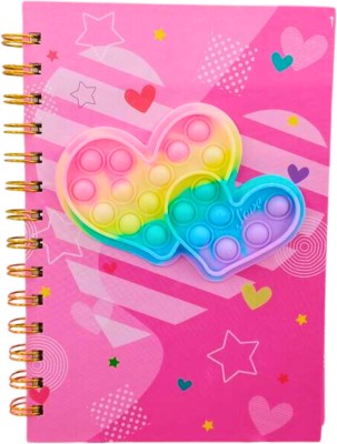 VimjayEnterprises Cartoon Diary For Kids Spiral Diary Kids Birthday Gifts Notebook For Girls A5 Diary Ruled 80 Pages(Pink)