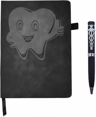 Ab Sab Dentist logo A5 Diary Ruled 100 Pages(Black)