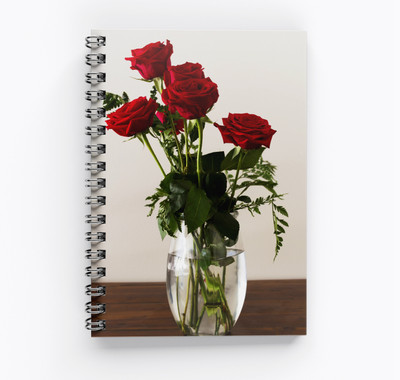 RJPRINTS Rose A5 Notebook Unruled 160 Pages(Red)