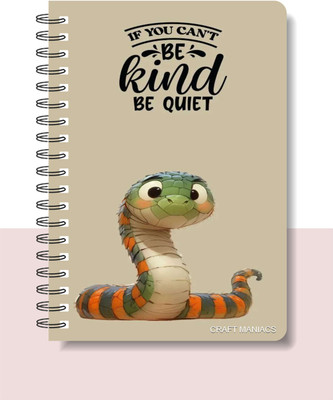 craft maniacs CUTE PUN 2025 NOTEBOOKS A5 Notebook RULED 120 Pages(Multicolor)