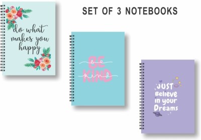 craft maniacs 2023 CUTE NOTEBOOK COLLECTION A5 Note Book RULED 160 Pages(YOU CAN DO THIS YELLOW, Pack of 3)