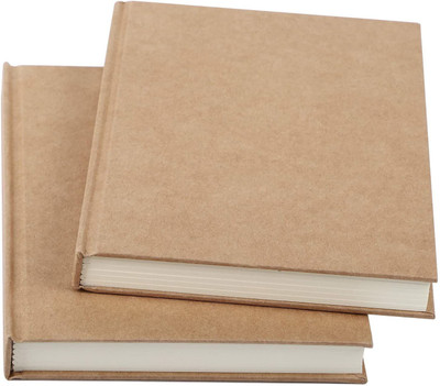 INNAXA Hardbound Diary Pack of 2 (Brown) A5 Notebook Blank 128 Pages(Brown, Pack of 2)