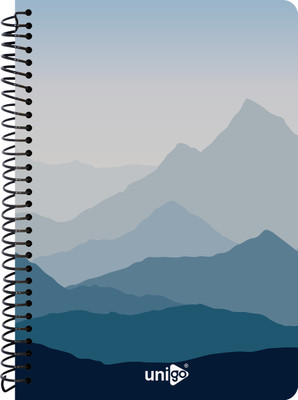 UNIGO Premium Spiral Binding A4 Notebook Single Line - Ruled 100 Pages(Night Blue)