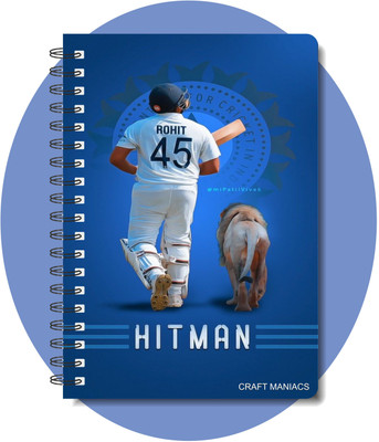 craft maniacs CRICKET 2024 NOTEBOOK COLLECTION A5 Diary RULED 160 Pages(White)