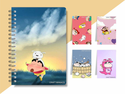 craft maniacs SHINCHAN 2023 NOTEBOOK COLLECTION A5 Diary RULED 160 Pages(White)