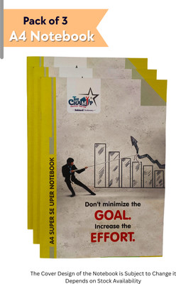 Subhash Stationery The Champ A4 Notebook Rulled 220 Pages(Multicolor, Pack of 3)
