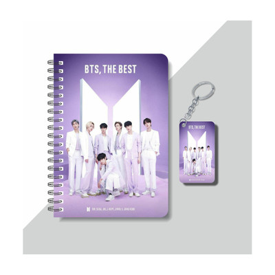 craft maniacs BTS CREW A5 160 RULED PAGES DIARY+ FREE BTS WOODEN KEYCHAIN FOR ARMY A5 Diary RULED 160 Pages(Multicolor)