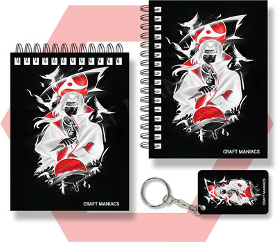 craft maniacs ITACHI UCHIHA A6 NOTEBOOKS A6 Diary UNRULED 100 Pages(Multicolor)