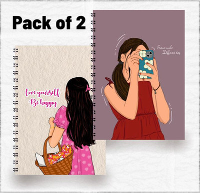 RLanyard Spiral-wiro bound, A5 Notebook unruled/plain , Easy to carry , 300 Pages(Multicolor)