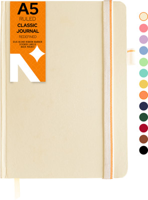 NEORAH Ruled Journal Notebook - 110 GSM - Office Hardcover Notebook A5 Notebook Single Rule 160 Pages(Beige)