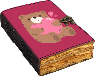 DI-KRAFT Love valentines theme leather jurnal with antique pages A5 Journal unruled 200 Pages(multicolor11)