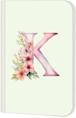 Raptech Premium Soft Bound Notebook Diary for Girls, Women Floral Design (Initial K) A5 Diary Unruled 144 Pages(Multicolor)