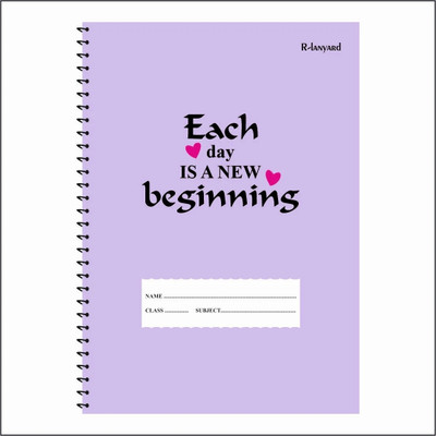 RLanyard Spiral Notebook (pack of 1) A4 Notebook unruled/plain, Notebook for Students 200 Pages(Light purple)