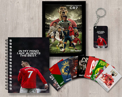 craft maniacs FOOTBALLER GIFTING COMBO A5 Diary RULED 120 Pages(Multicolor)