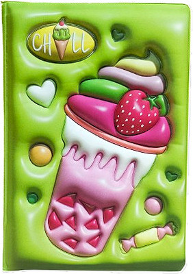 BHARATKART EMPORlUM Ice Cream Chill Notebook (Pack of 1) A5 Diary Ruled,Dotted,Four Line 160 Pages(Green)