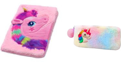 Love And Joy unicorn A5 Diary ruled 100 Pages(Multicolor, Pack of 2)