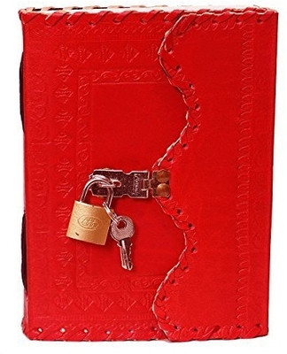 Parthak Exports Handmade Leather Diary A5 Diary Plain 100 Pages(Red)