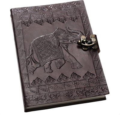 KRISHNA HANDICRAFTS Handmade Embossed Diary A5 Diary Plain 100 Pages(Brown)