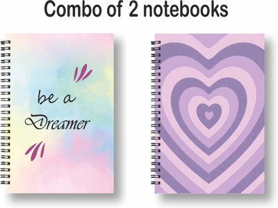 ROT RIX combo of 2 Notebooks A5 Diary Unruled 144 Pages(Purple, Pack of 2)