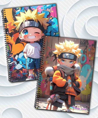NOTEme Chibi Naruto Graffiti Edition A5 Notebook Unruled 200 Pages(Multicolor, Pack of 2)