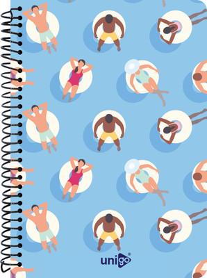 UNIGO Notebook A4 Notebook Single Line - Ruled 300 Pages(Sky Blue)