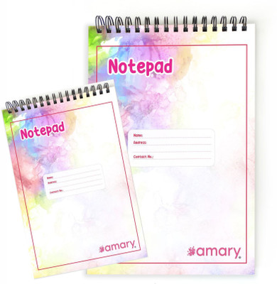 Amary Notepad A5 Note Pad Dotted Lines 50 Pages(Multicolor, Pack of 2)